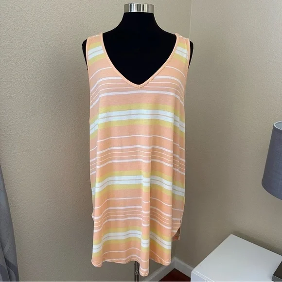 Torrid Super Soft Striped Orange Sleeveless Tank Top Size 4X - Picture 8 of 12